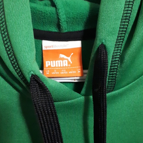 Puma Hoodie M Green textured pullover - Picture 3 of 4